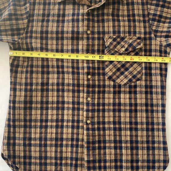 Pendleton 1970s Vintage Wool Western Work Wear Suede Lobo Flannel Shirt - Picture 10 of 11